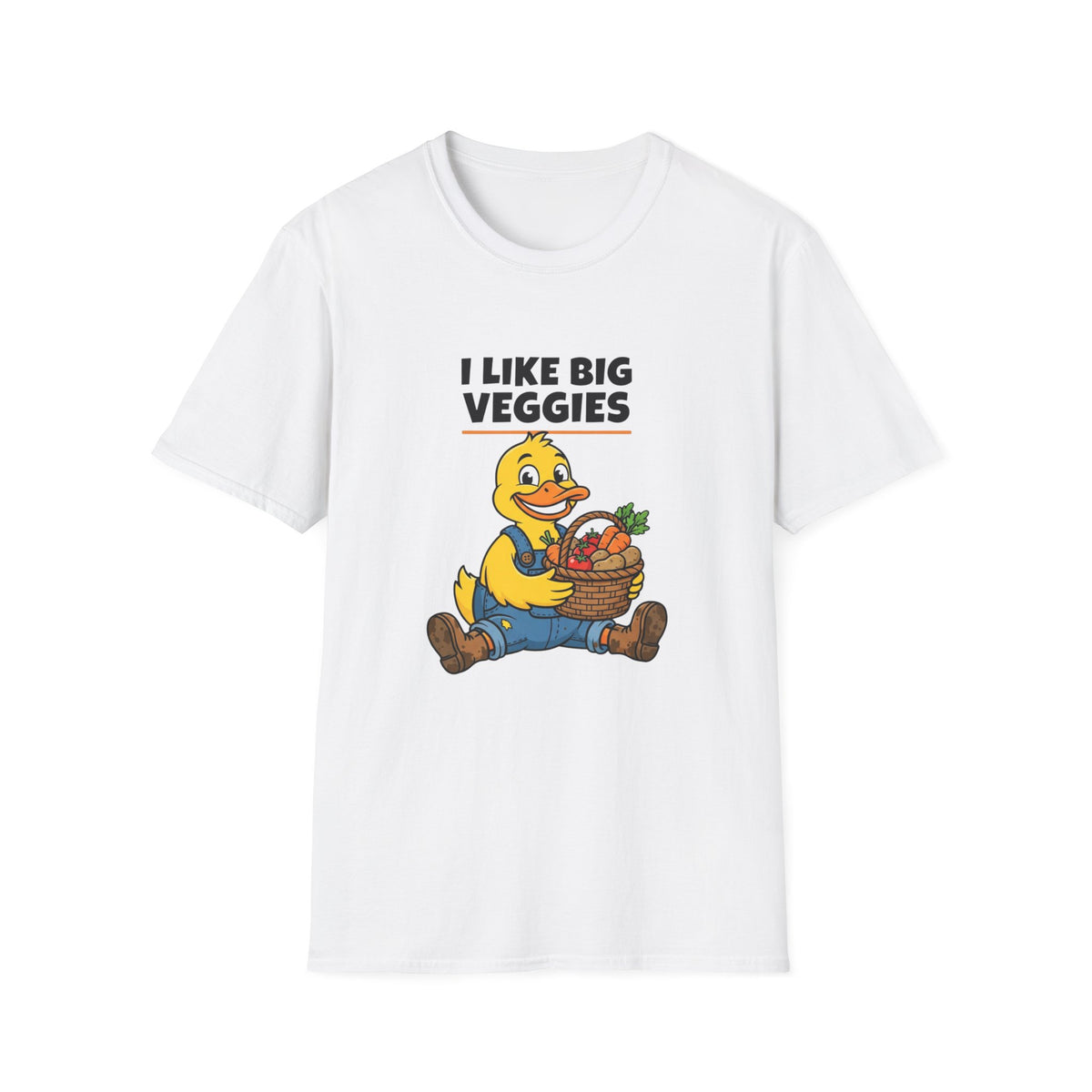 I Like Big Veggies T-Shirt — Funny Duck Gardening Tee for Vegans & Gardeners