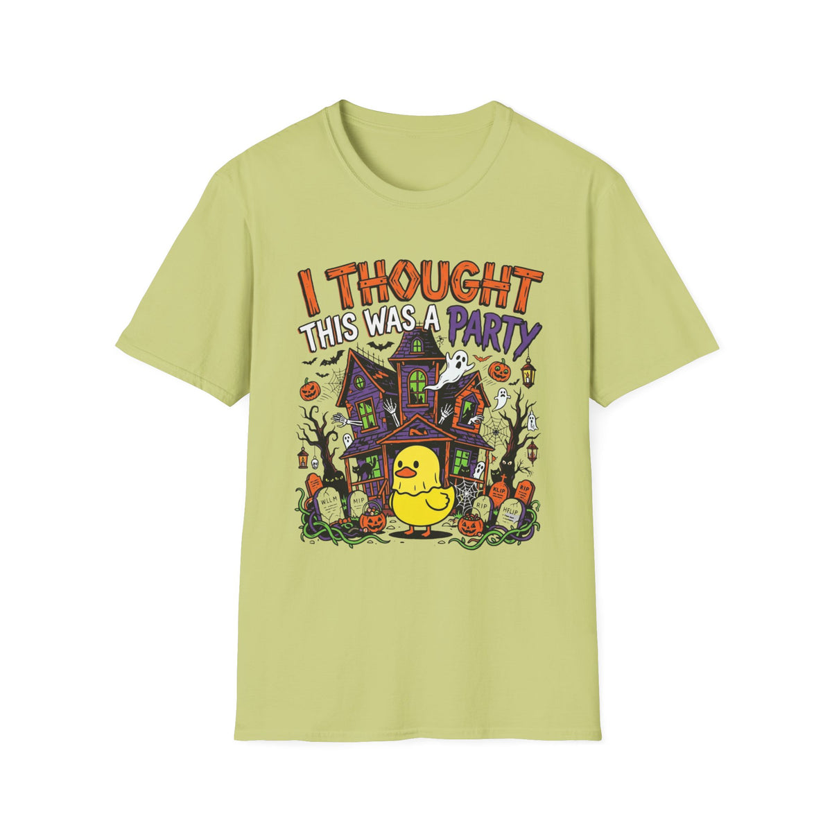 Halloween Duck T-Shirt — "I Thought This Was a Party" Cute Haunted House Tee
