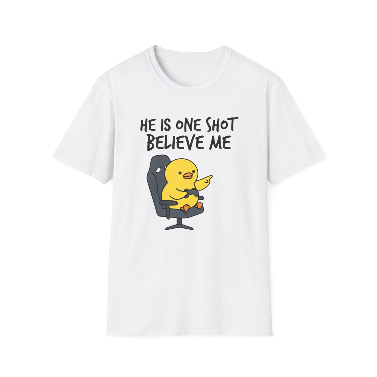 One Shot Believe Me Tee — Cute Yellow Chick Graphic T-Shirt