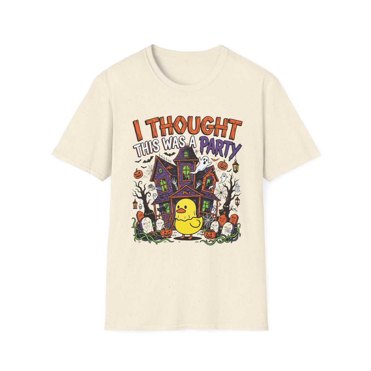 Halloween Duck T-Shirt — "I Thought This Was a Party" Cute Haunted House Tee