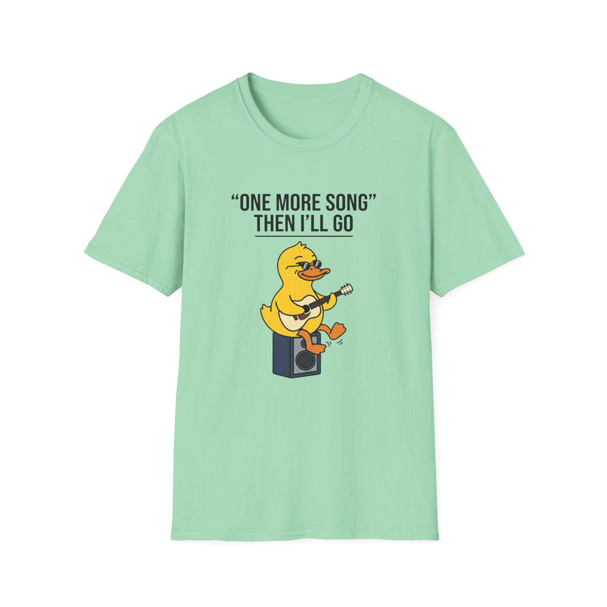 T-Shirt — “One More Song” Duck Playing Guitar Graphic Tee