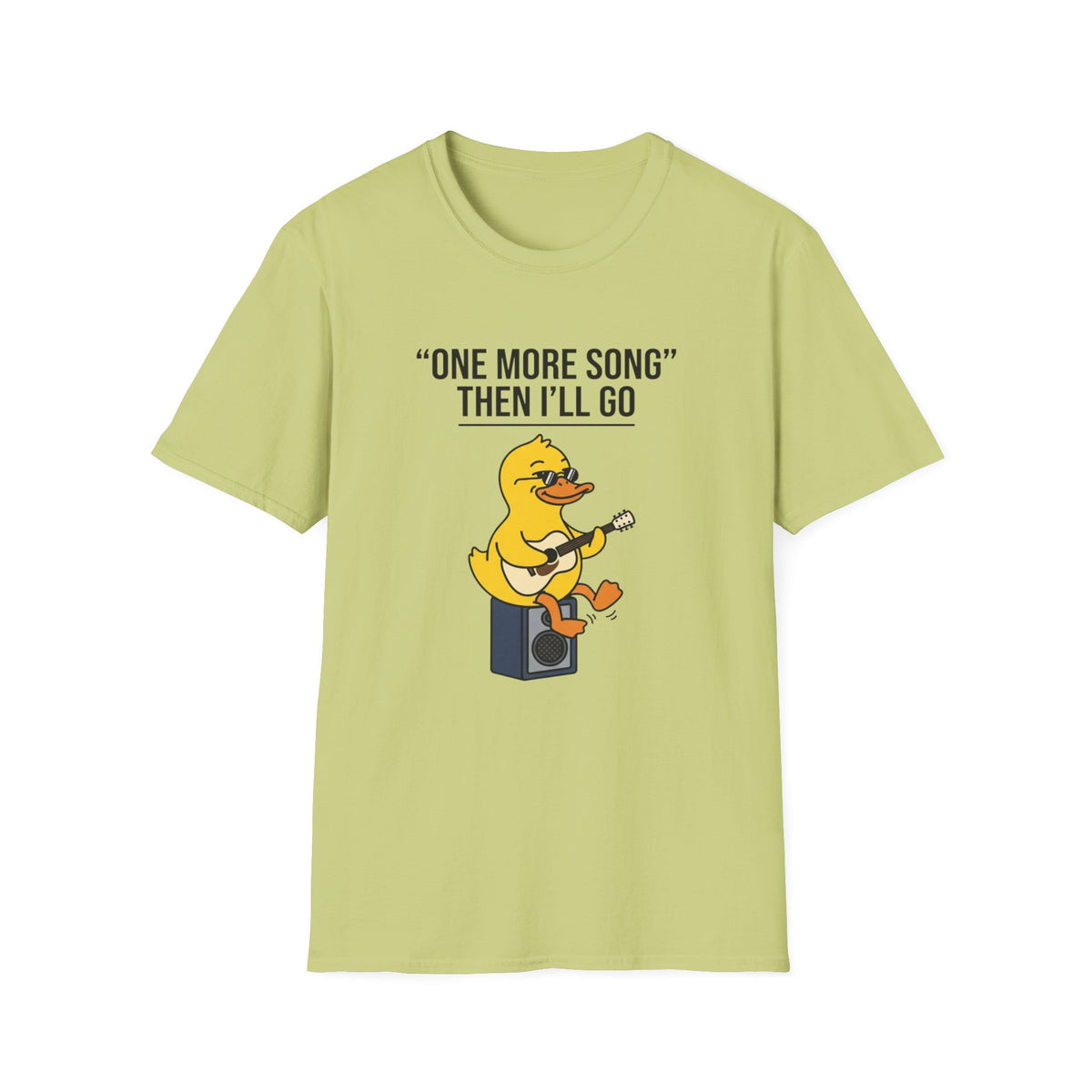 T-Shirt — “One More Song” Duck Playing Guitar Graphic Tee