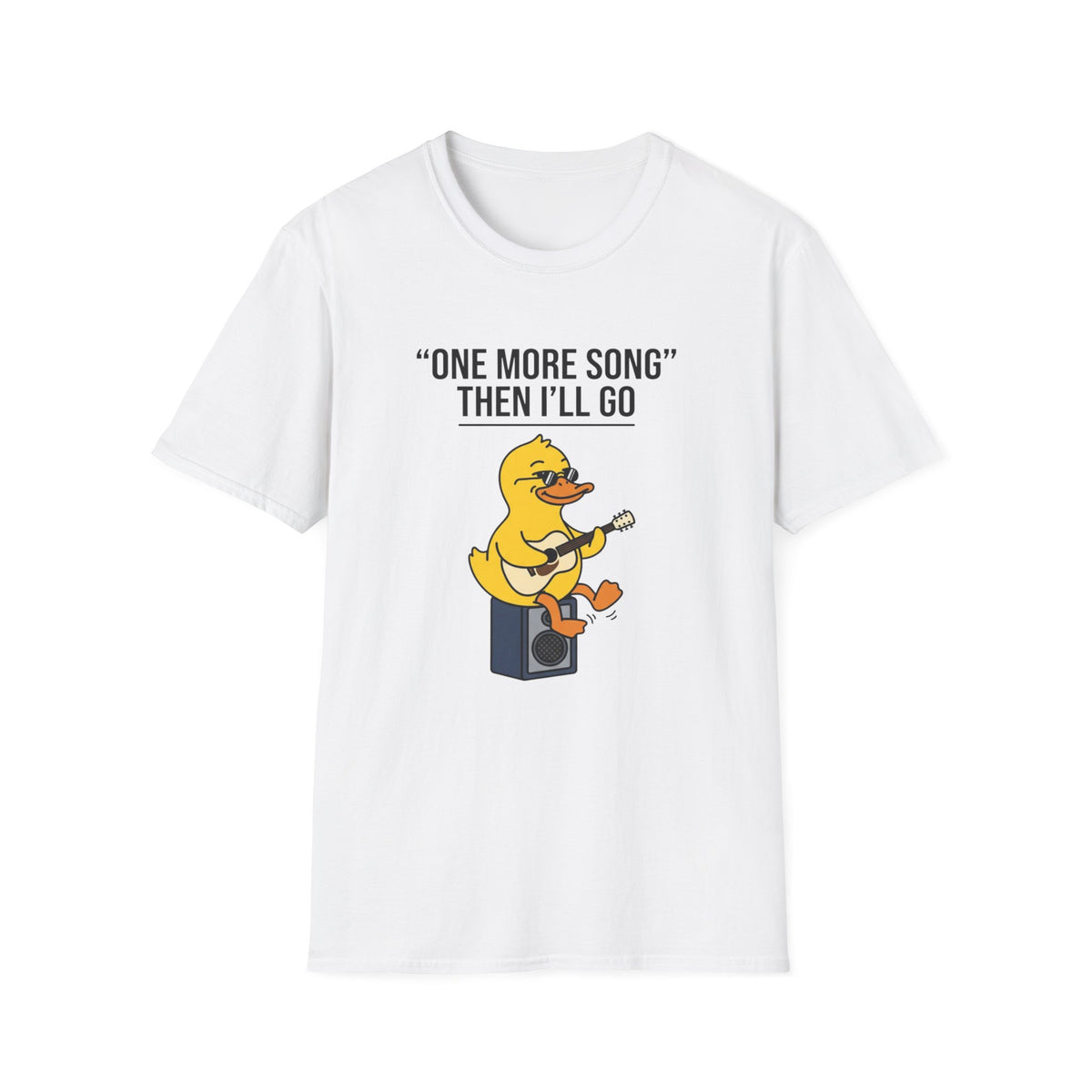 T-Shirt — “One More Song” Duck Playing Guitar Graphic Tee