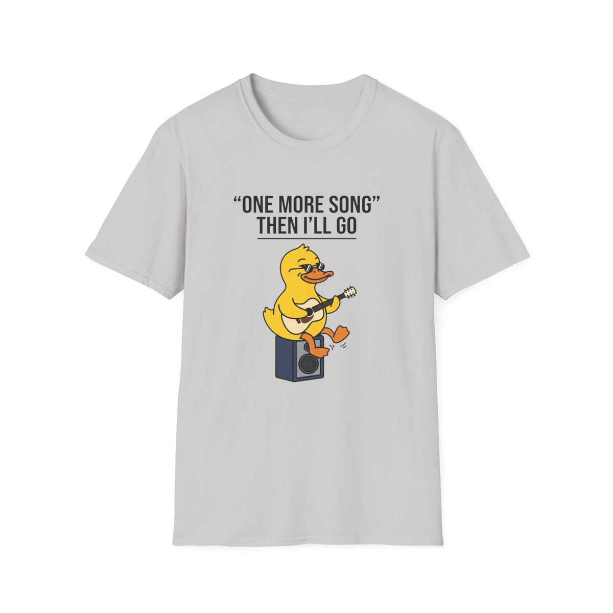 T-Shirt — “One More Song” Duck Playing Guitar Graphic Tee