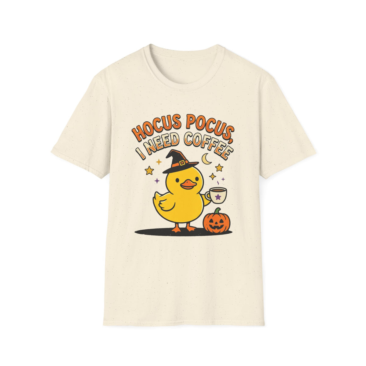 Hocus Pocus I Need Coffee Halloween T-Shirt — Cute Witch Duck Pumpkin Tee