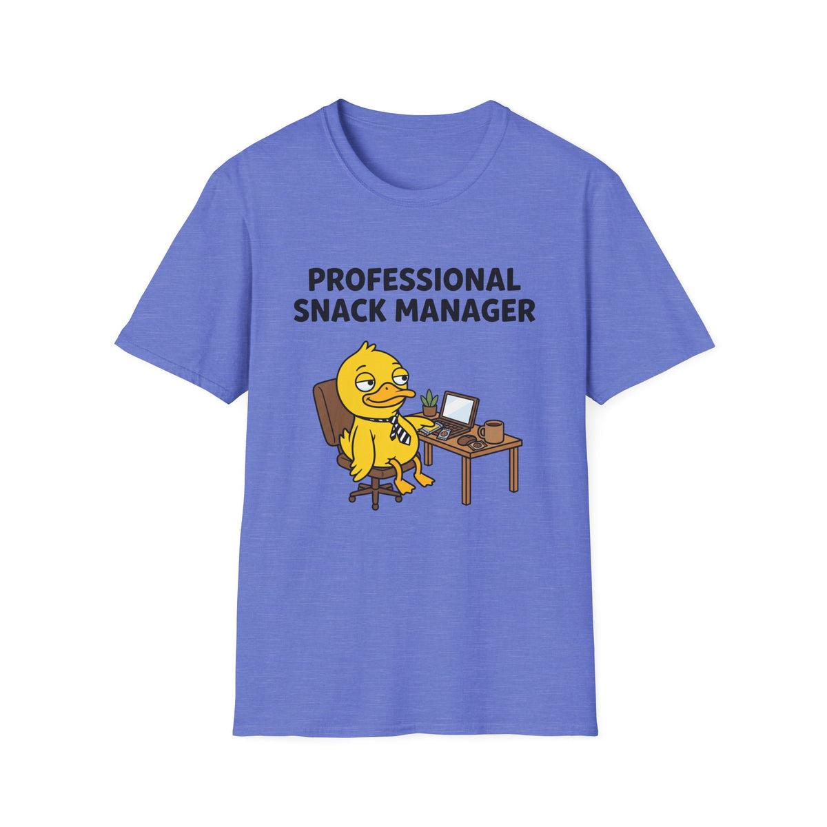 Professional Snack Manager T‑Shirt — Funny Office Duck Graphic Tee
