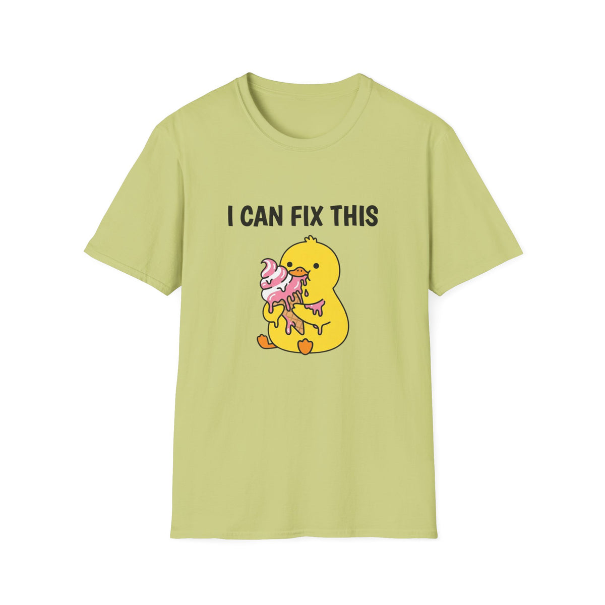 I Can Fix This T-Shirt — Cute Duck Mending Donut Graphic Tee