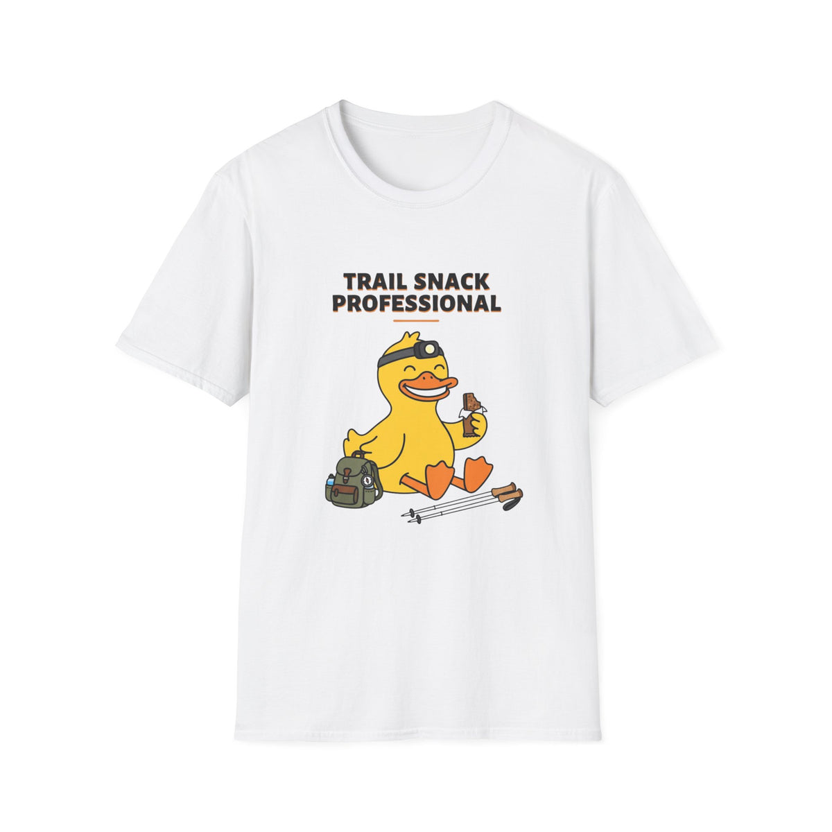 Trail Snack Professional T-Shirt — Funny Hiking Duck Outdoor Tee