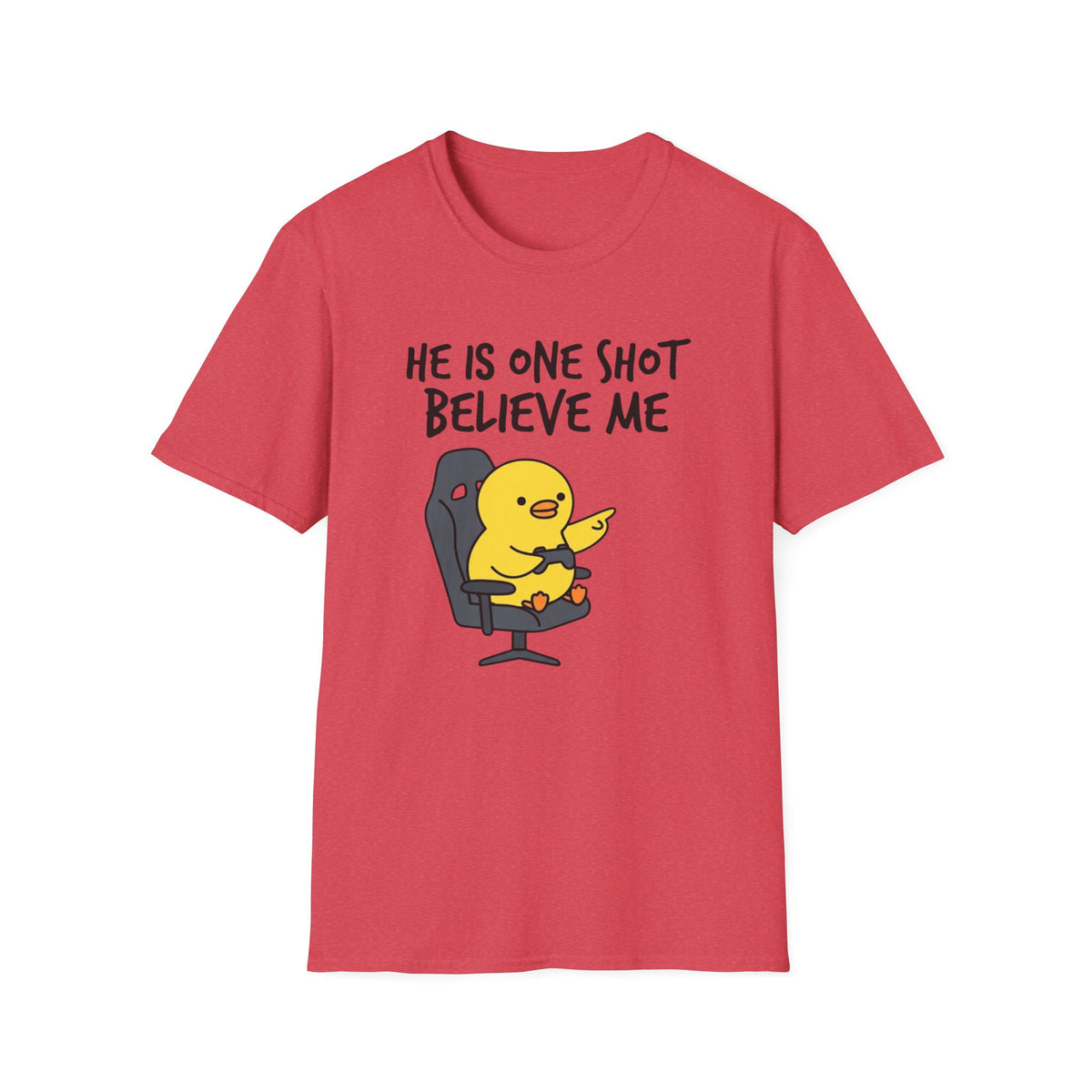 One Shot Believe Me Tee — Cute Yellow Chick Graphic T-Shirt