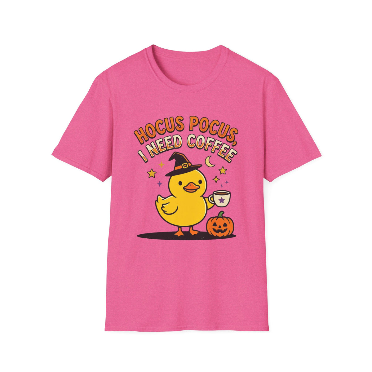 Hocus Pocus I Need Coffee Halloween T-Shirt — Cute Witch Duck Pumpkin Tee