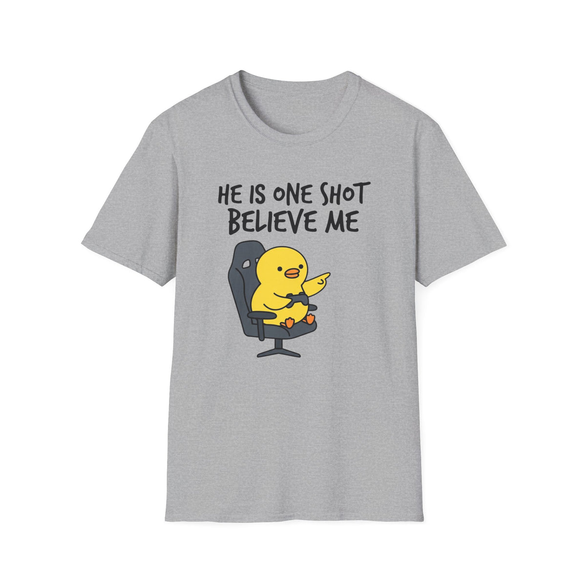 One Shot Believe Me Tee — Cute Yellow Chick Graphic T-Shirt