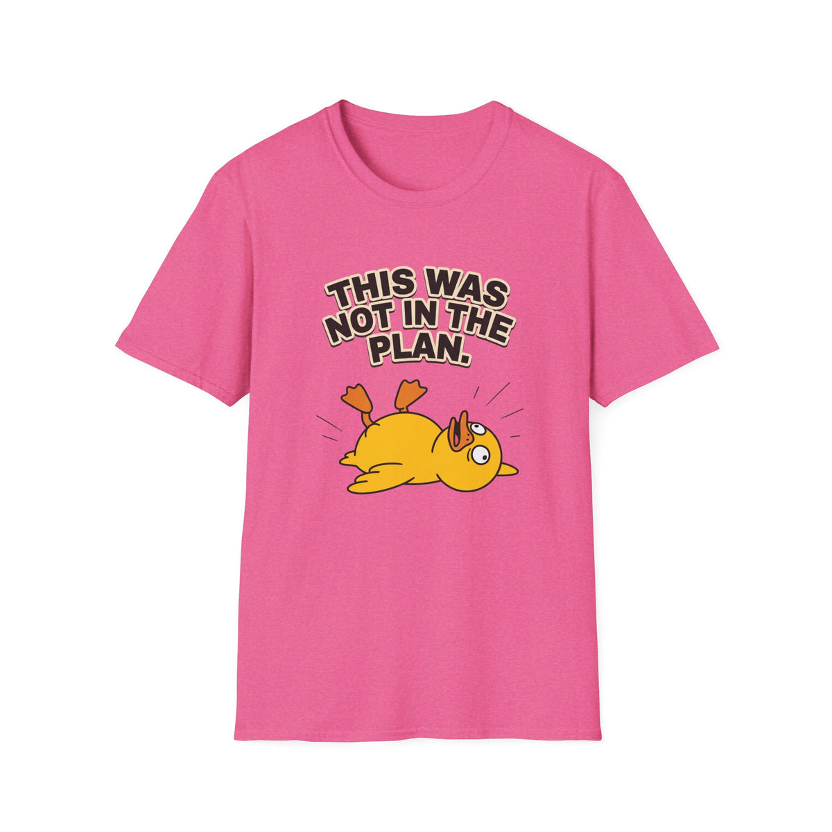 This Was Not In The Plan T-Shirt — Funny Falling Duck Graphic Tee