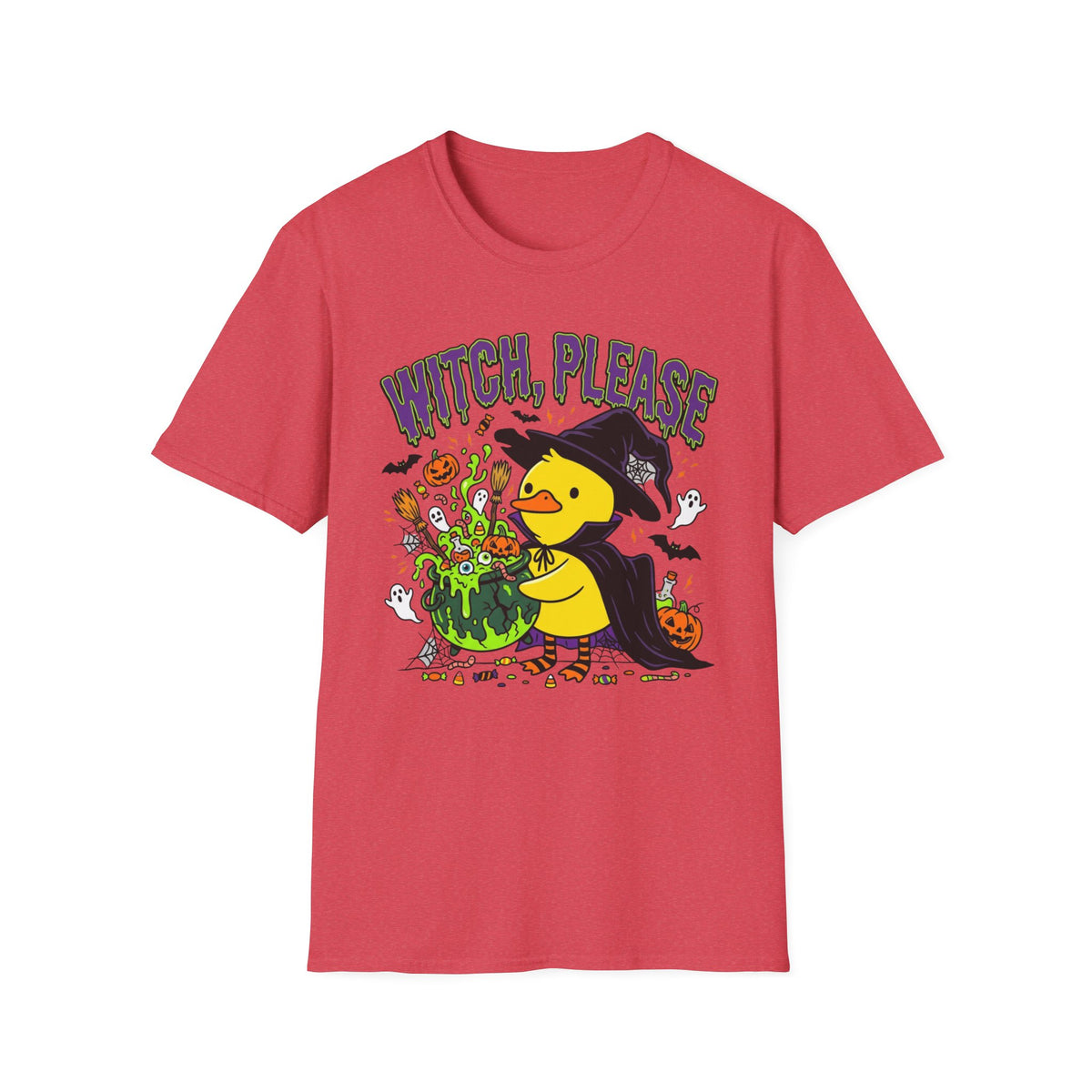 Witch, Please Duck Halloween T-Shirt — Cute Witch Duck Cauldron Tee