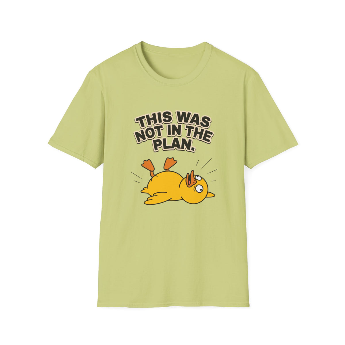 This Was Not In The Plan T-Shirt — Funny Falling Duck Graphic Tee