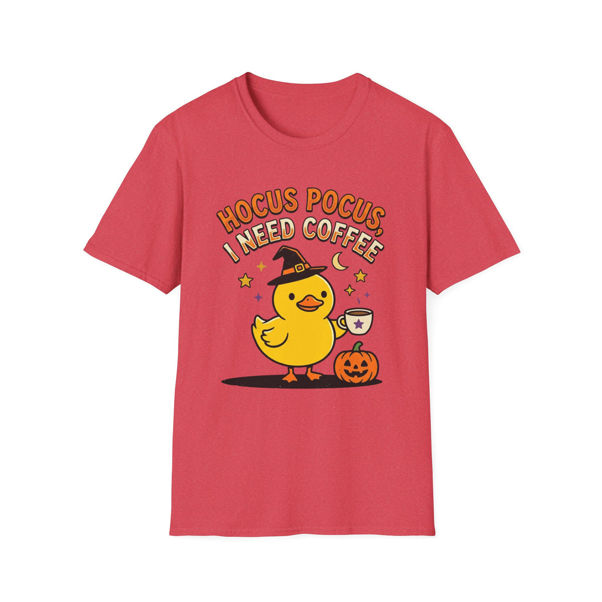 Hocus Pocus I Need Coffee Halloween T-Shirt — Cute Witch Duck Pumpkin Tee