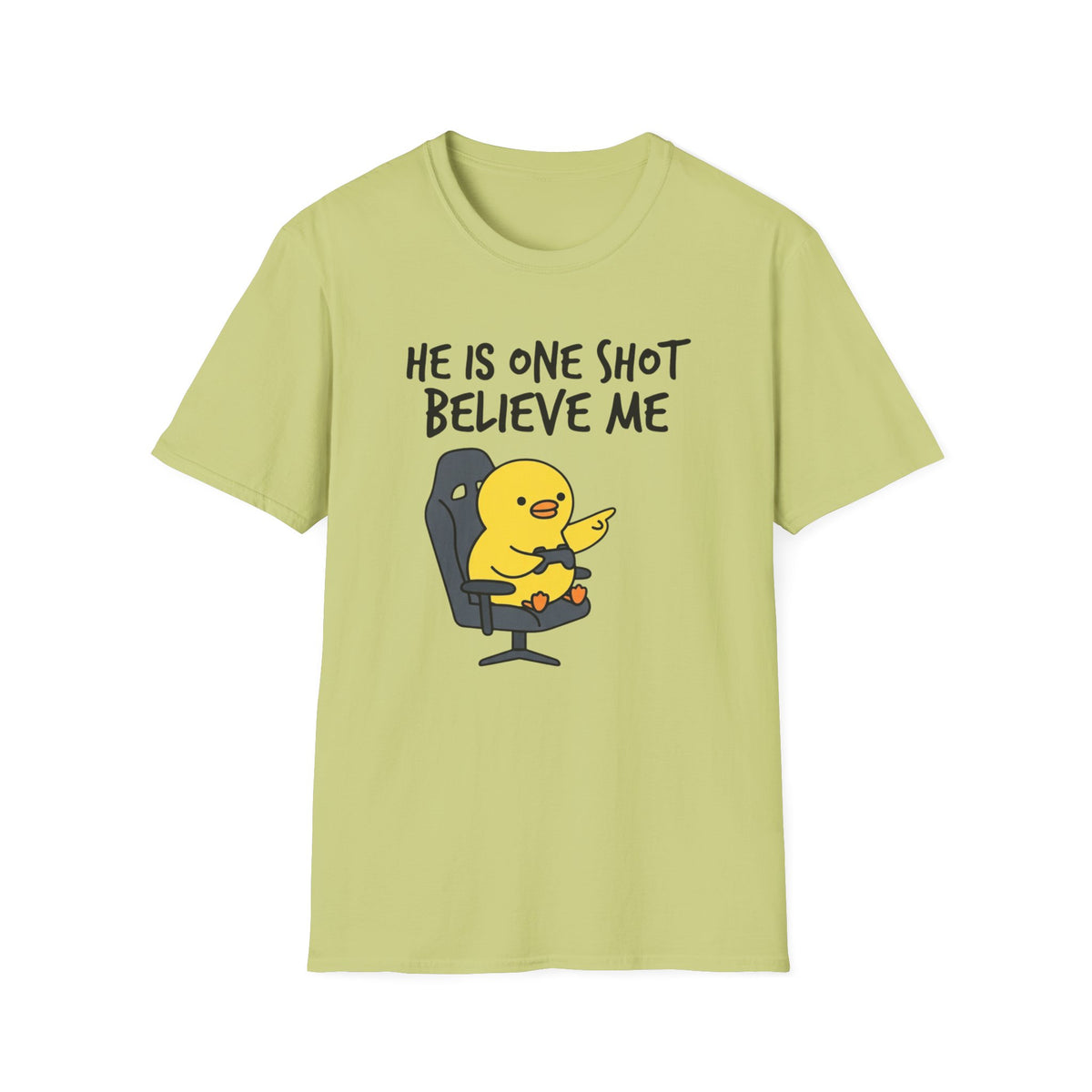 One Shot Believe Me Tee — Cute Yellow Chick Graphic T-Shirt