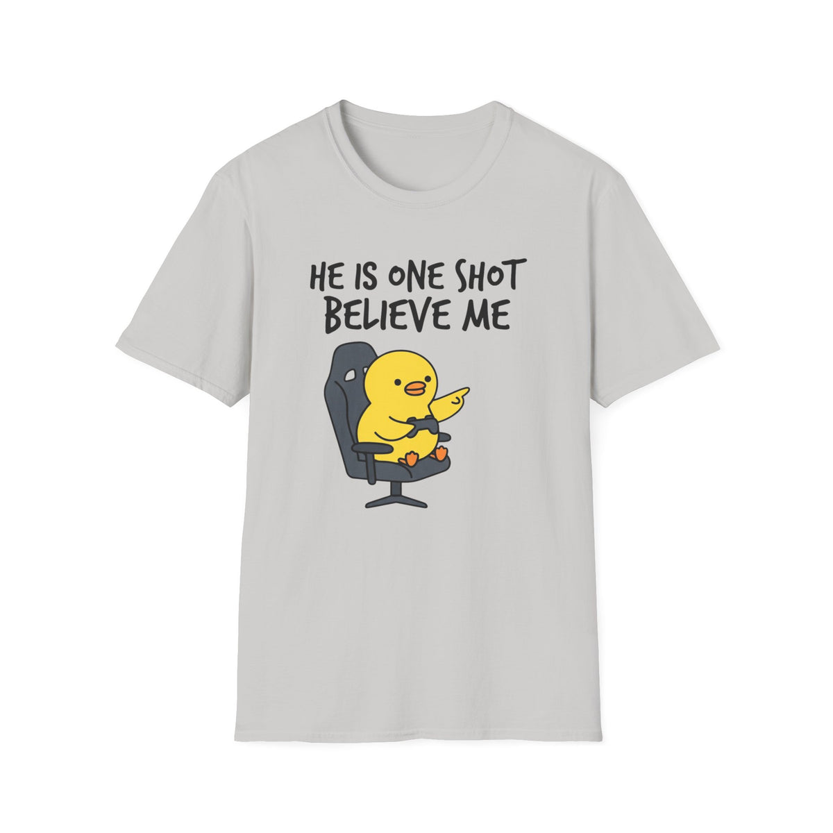 One Shot Believe Me Tee — Cute Yellow Chick Graphic T-Shirt