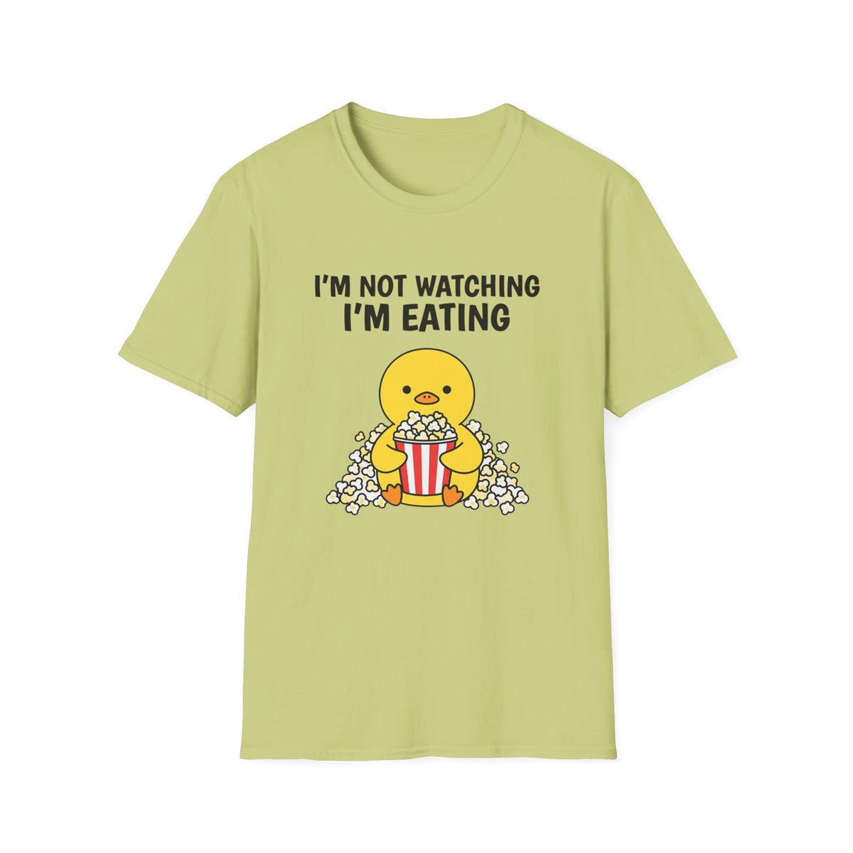 I'm Not Watching I'm Eating T‑Shirt — Cute Popcorn Chick Funny Snack Lover Tee