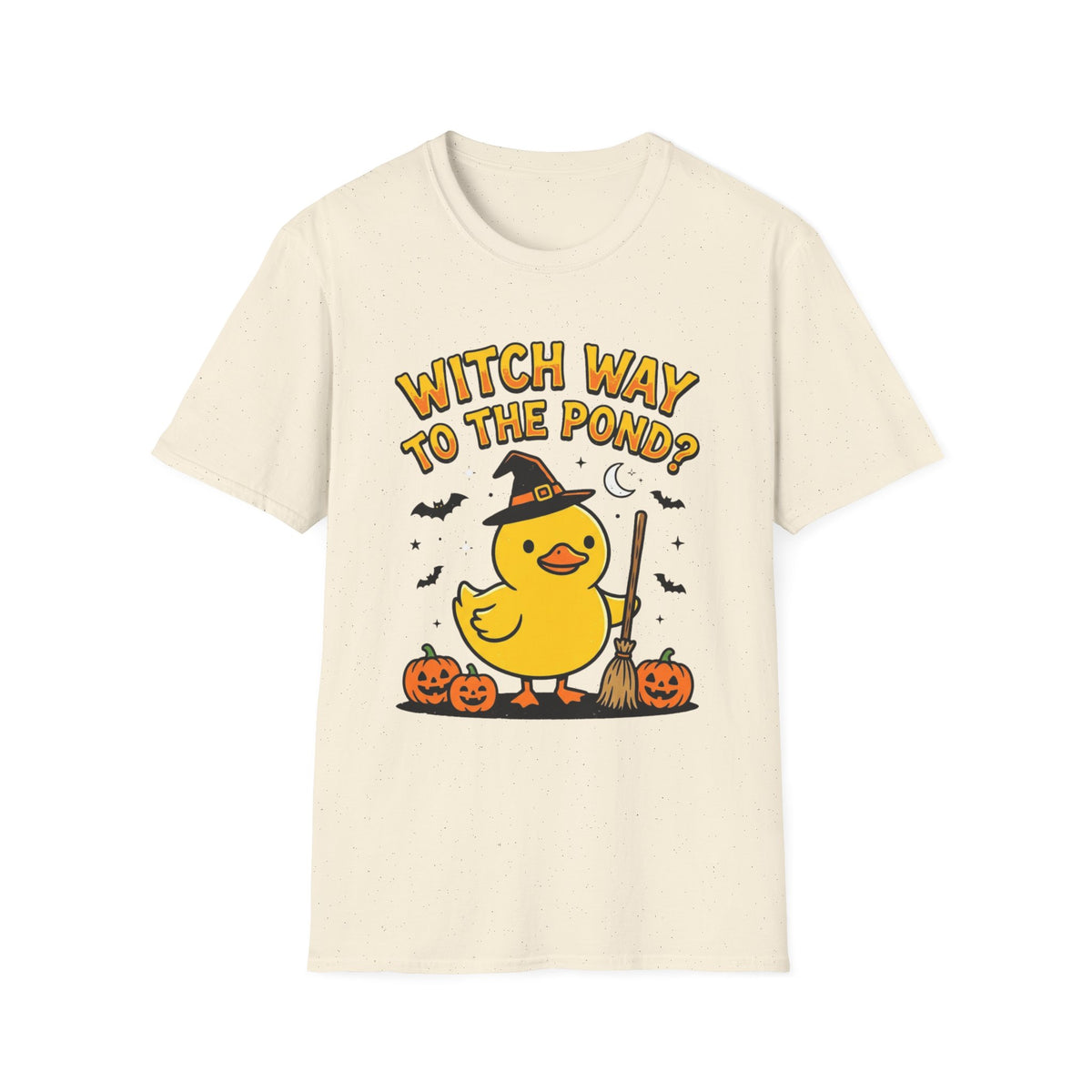 Halloween Duck T-Shirt - "Witch Way to the Pond?" Cute Witch Duck Tee