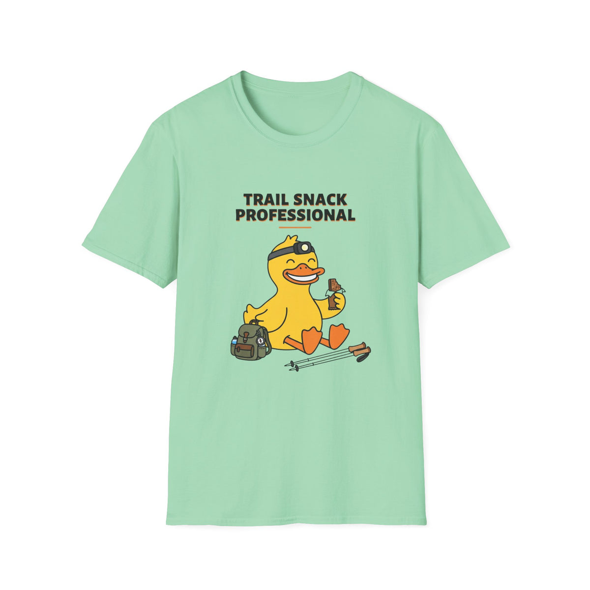 Trail Snack Professional T-Shirt — Funny Hiking Duck Outdoor Tee