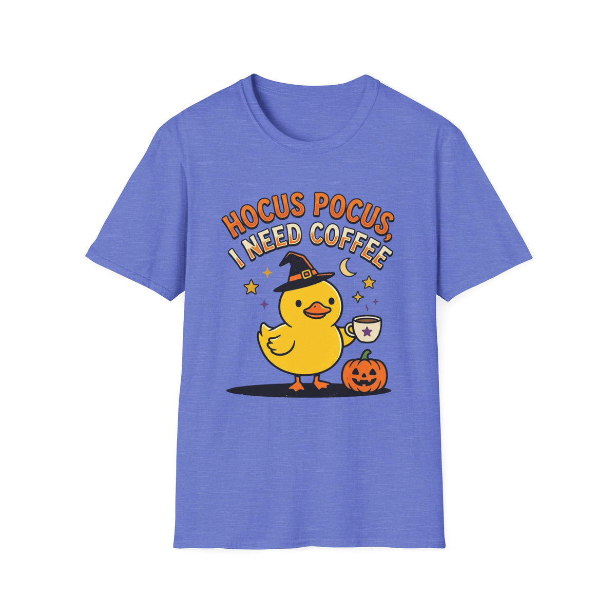 Hocus Pocus I Need Coffee Halloween T-Shirt — Cute Witch Duck Pumpkin Tee