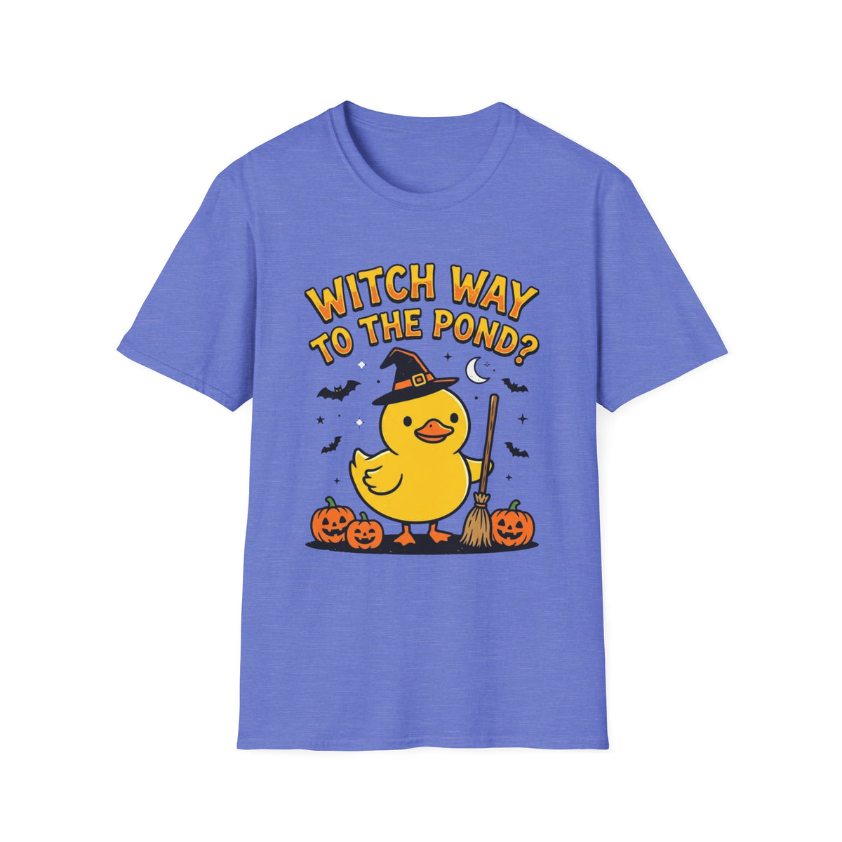 Halloween Duck T-Shirt - "Witch Way to the Pond?" Cute Witch Duck Tee