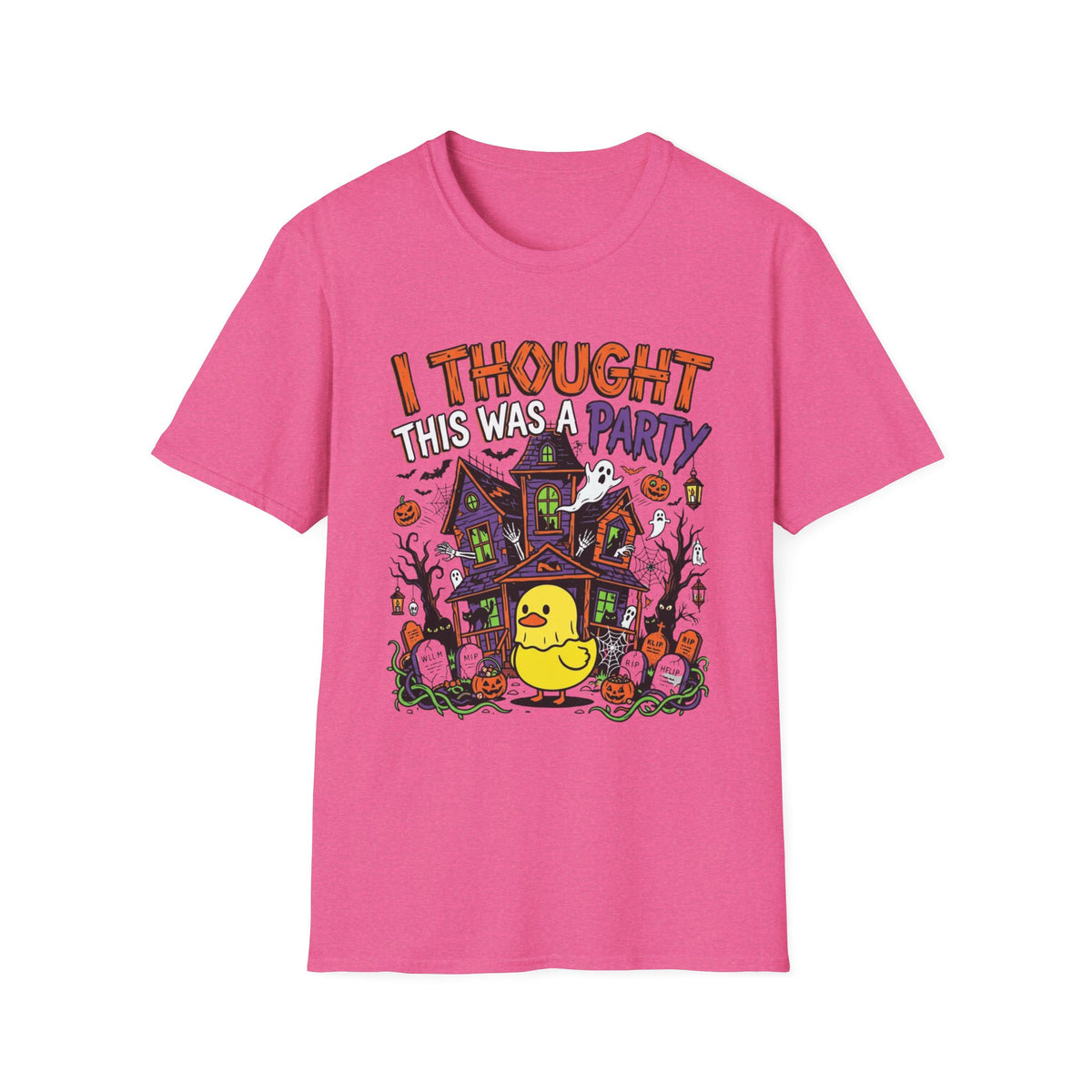 Halloween Duck T-Shirt — "I Thought This Was a Party" Cute Haunted House Tee